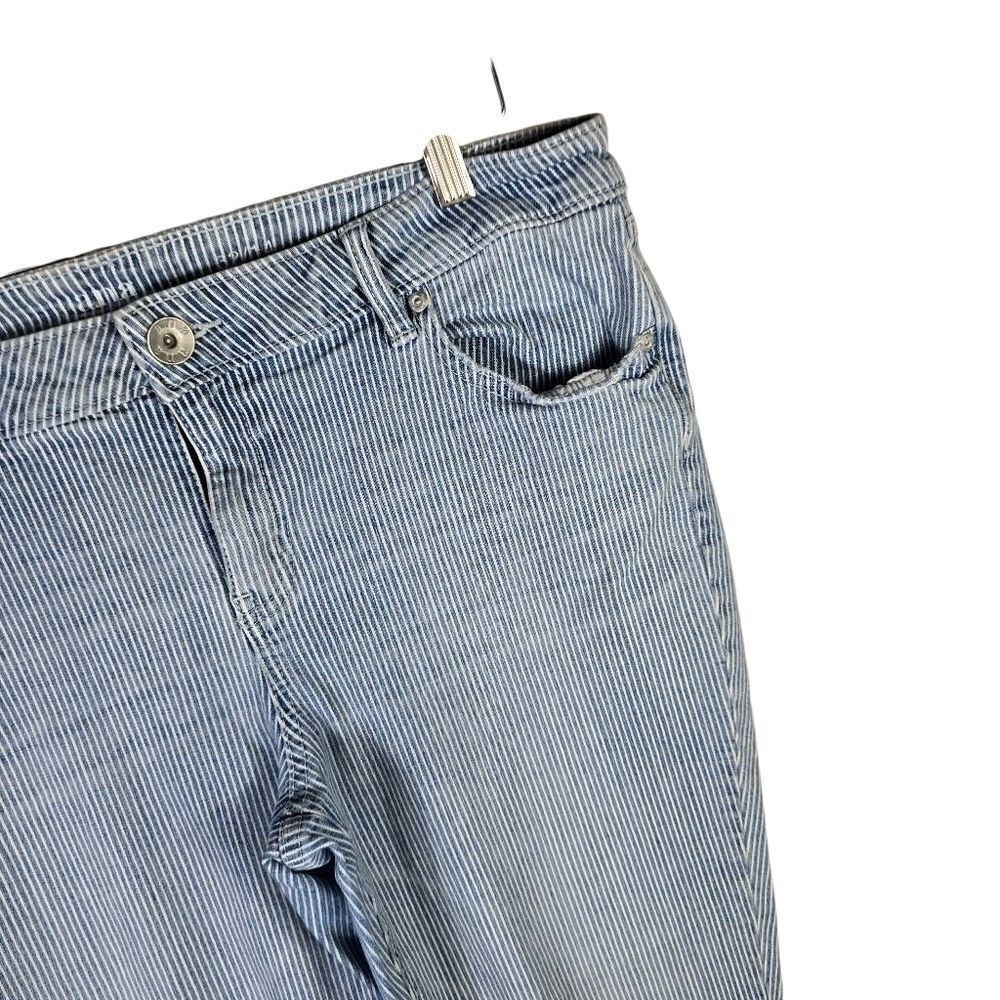 A.N.A Blue And White Striped Women's Skinny Ankle Jeans - Picture 4 of 13